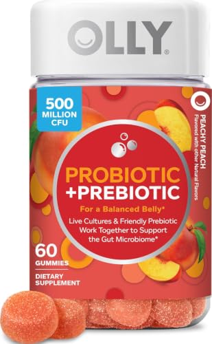 Image of OLLY Probiotic + Prebiotic Gummy, 500 million CFUs, Peachy Peach - 60 Count
