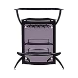 Coaster Home Furnishings 3-Bottle Wine Rack Unit Smoked and Black Bar Cabinet