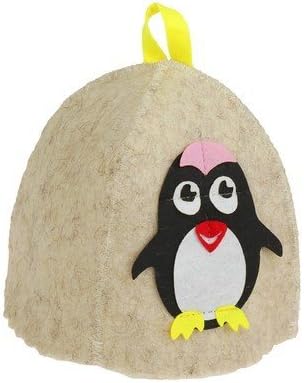 Natalya Kiseleva Children's Sauna Hat/Russian Finnish Bath Bathhouse Steam Room Banya/Head Protection from Overheating/Made in Russia/for Boys and Girls/One Size/Application Figure Penguin