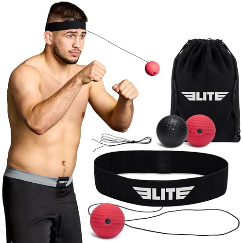 Elite Sports Reflex Ball with Headband – Reaction & Speed Ball Trainer for Eye Coordination,...