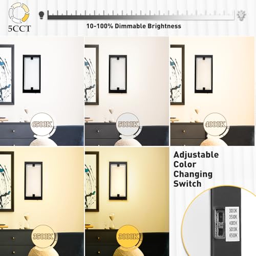 zeyu 18W LED Indoor Wall Sconce for Hallway, Dimmable 5CCT, ZTH100B-LED BK by zeyu - Used condition - Image 2