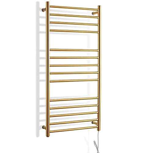 Toallero calefactado, eléctrico recto, calentador de toallas de acero inoxidable 304, impermeable, montado en la pared, baño eléctrico calentado