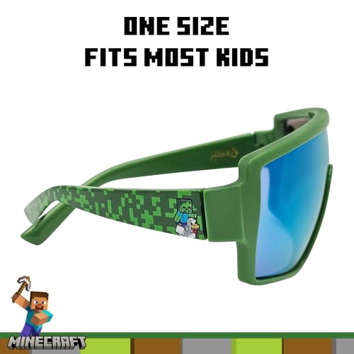 Image of ARKAID Minecraft Boys Sunglasses | Official Minecraft Gear | 100% UV Protection | Official Minecraft Boys Sunglasses and Sports Wraps | Impact Resistant | Gift Idea | Fits Most Kids