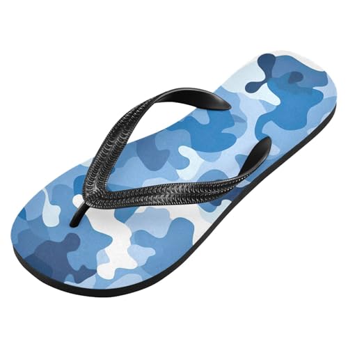 Mens Flip Flops Blue CamouflageSandal Flip Flops for Women Summer Beach Slipper 214A4568