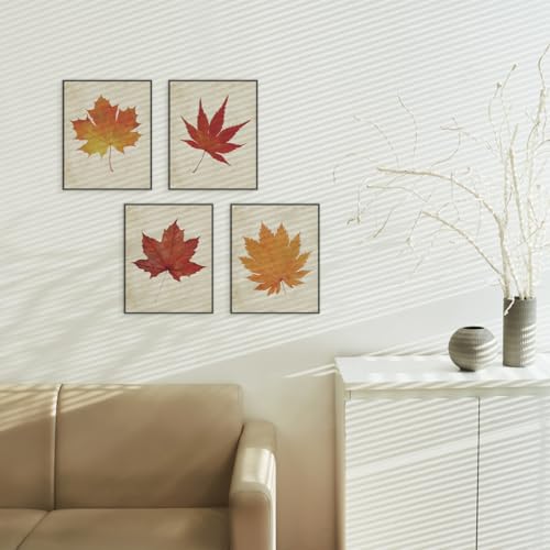 ETVISO-Fall-Wall-Decor-Set-of-4-Vintage-Maple-Leaf-Wall-Art-Prints-Rustic-Autumn-Fall-Decor-for-Thanksgiving-Home-Gallery-Living-Room-Bedroom-8×10-Unframed ETVISO Fall Wall Decor Set of 4 Vintage Maple Leaf Wall Art Prints Rustic Autumn Fall Decor for Thanksgiving Home Gallery Living Room Bedroom 8×10 Unframed