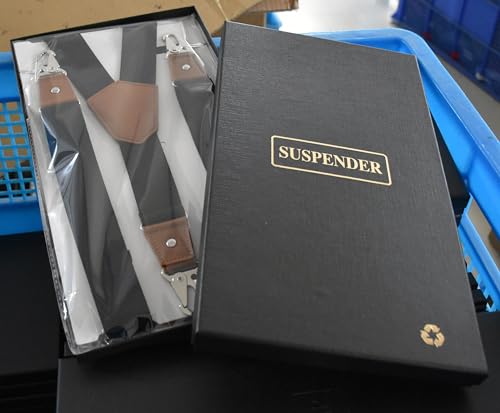 Image of Suspenders for Men Snap Hooks with 1.4 Inch Elastic Y-Back Adjustable
