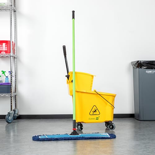 Image of Restaurantware-Handle ONLY: Clean Tek Professional 63.98 Inch Dry Mop Handle, 1 Durable Mop Stick - Head and Frame Sold Separately, Ergonomic Grip, Green Fiberglass, for Home Use
