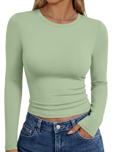 Image of Trendy Queen Womens Long Sleeve T Shirts Fall Fashion Basic Y2K Tops 2026