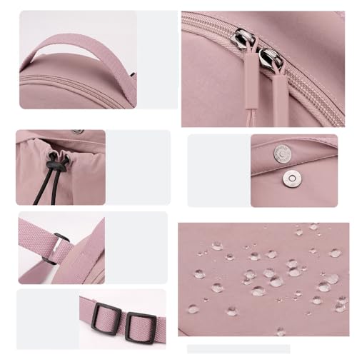 Crossbody Bags Women Nylon Casual Shoulder Bags Canvas Handbags Round Wallets Adjustable Strap Travel Backpacks Drawstring3