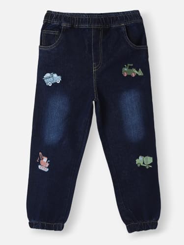 Image of Nautinati Boys Cotton Denim Jeans with Value-Added Detailing | Age 2-10 Years