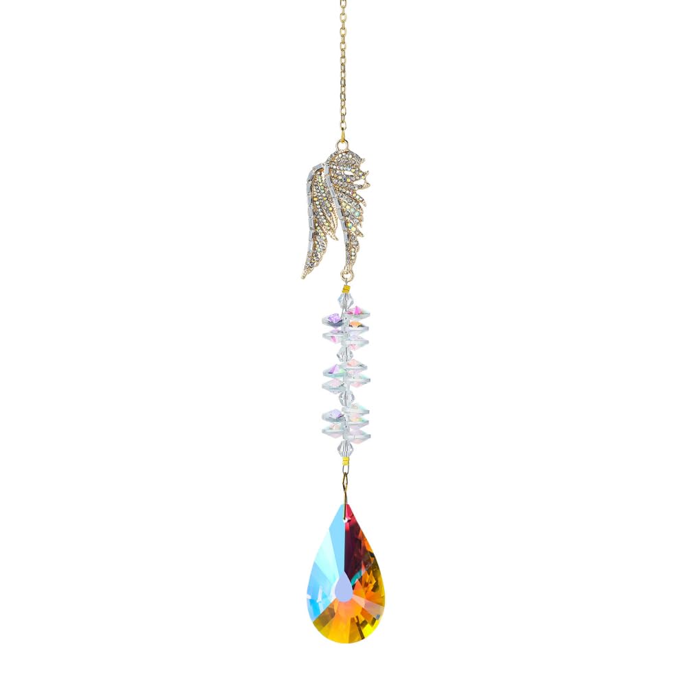Butterfly Crystal Suncatcher, 13.8Inch Hanging Window Sun Catcher Decor