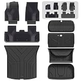 3W Alfombrillas para Tesla Model Y 2025-2026 Juniper Premium/Performance con pedal de metal y StarTrail alfombrillas de coche y bandejas para maletero, no para 2026 Model Y Standard