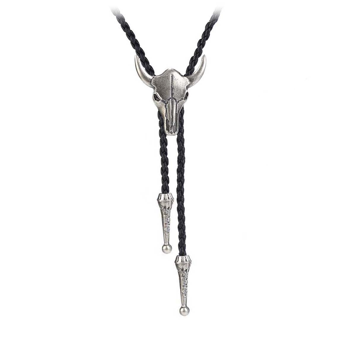 Vintage Style Bolo Tie Western Cowboy Leather Rodeo Bolo Bola Tie Necktie for Man