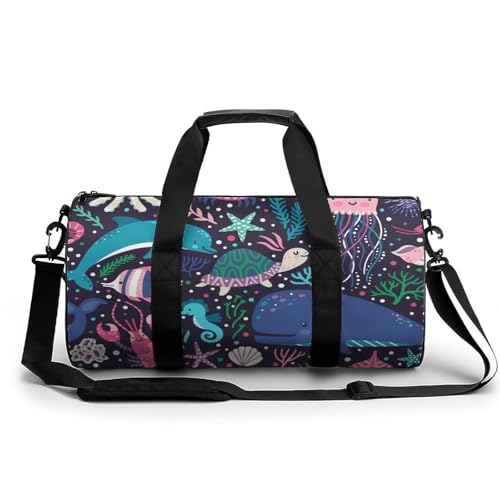 Duffel bag vie marine colorée 45cm : finis les sacs de sport trop petits