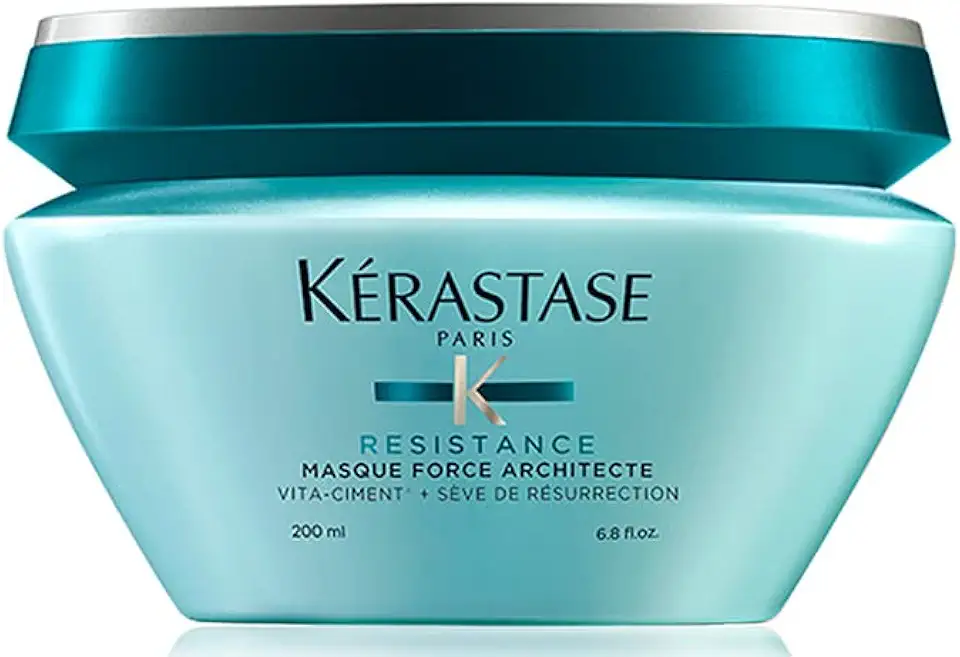 Kérastase Máscara Resistance Masque Force Architecte, Cabelos danificados ou quebradiços, Reconstrução, Vita-ciment, Sève de Réssurrection, 200 g