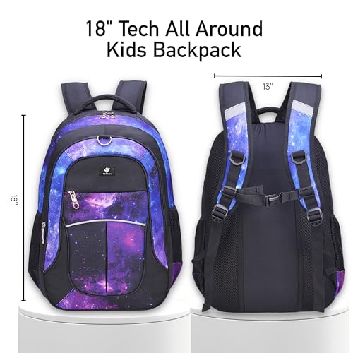 Fenrici Galaxy Backpack for Girls, Boys, Kids, Teens, 18" Durable Book Bags for Kindergarten, Elementary, Middle School Students, Standard Large Size2