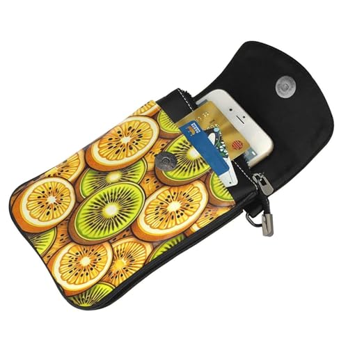 Cell Phone Crossbody Purse Yellow Fleshed Kiwi Womens Shoulder Wallet With Phone Pocket4