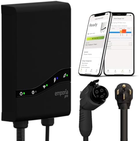 EMPORIA Pro Level 2 EV Charger with PowerSmart - 48 amp Fast EV C...