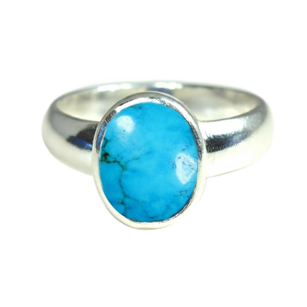 55Carat Unisex NA plata de ley talla ovalada turquesa turquesa
