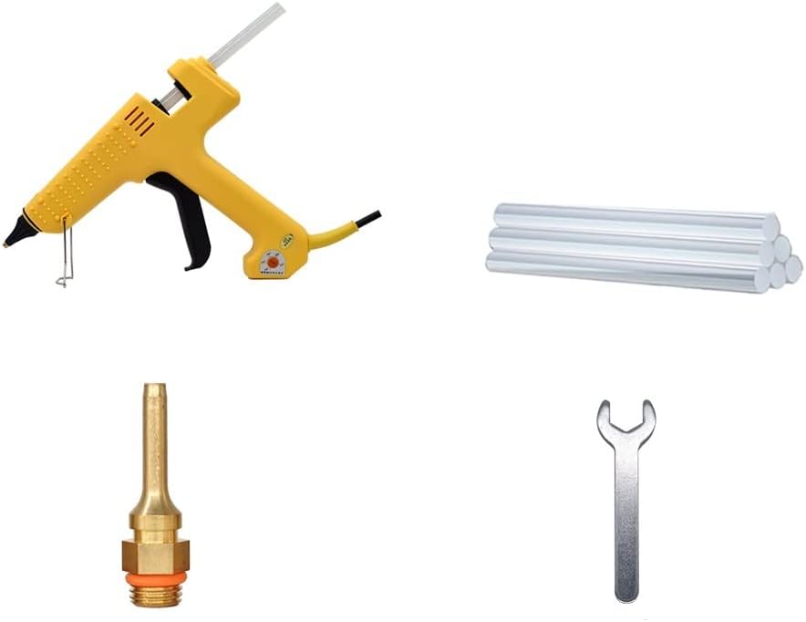 Hot Glue Gun Professional 250W Hot Melt Glue Gun Adjustable Temperature High Power Silicone Gun Set Using 11MM Glue Stick 2.0MM Copper Nozzle for DIY Arts, Crafts and Quick Repairs(Set-7)