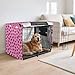 Sgaesgte Pink Leopard Print Dog Crate Covers with with Breathable Mesh, Durable Kennel Cover for Dog Crate, Indoor Outdoor Dog Crate Cover, for Training, Weather Protection