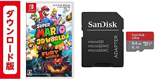 Amazon Co Jp スーパーマリオ 3dワールド フューリーワールド オンラインコード版 サンディスク Microsd 64gb ゲーム