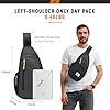 SKYSPER Sling Bag RFID Crossbody Sling Backpack Cross Body Shoulder Travel Bag Hiking Daypack for Women Men(Black) #5