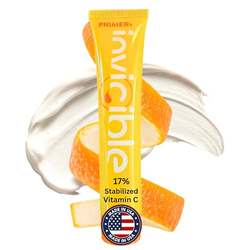InviCible Primer+ Face Primer For Makeup with 17% Vitamin C, Brightening & Illuminating, Evens Skin Tone, Smoothing, All Skin Types, No Pilling, Grips Makeup, Fragrence Free, Vegan, 1fl oz