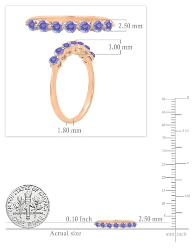 Dazzlingrock Collection Round Diamond or Gemstones Womens Bridal Seven Stones Stackable Anniversary Wedding Band,Available in Various Metal 10K/14K/18K Solid Gold4