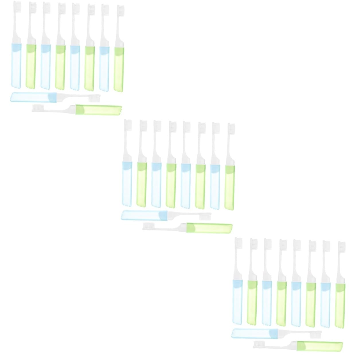 KOMBIUDA 30piezas Cepillos De Dientes De Viaje Plegables Cepillos Portátiles Para Acampar Diseño Ergonómico y Sanitario Perfectos Para Viajes y Salidas