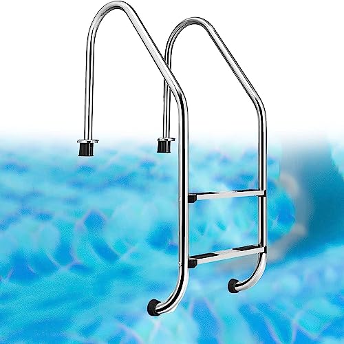 Escalera para piscina de 2 peldaños de acero inoxidable 304 miniatura 1