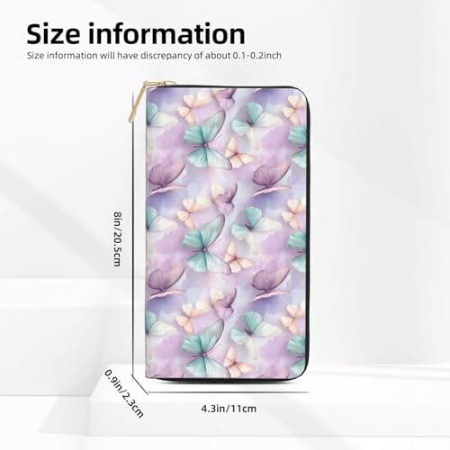 Elegant Butterfly 1 Print Wallet Women Men, Long PU Leather Wallets for Women, Cute Womens Travel Wallet Purse Pouch with Zipper Pocket3
