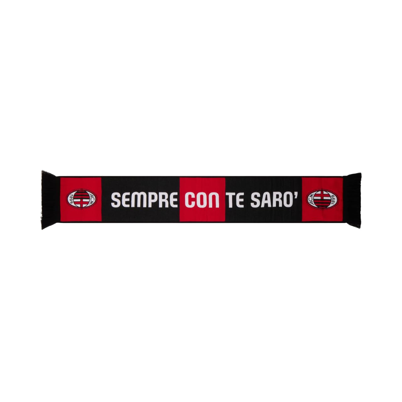 A.c. Milan Red / Black Ac Milan Always With You Sarò Scarf Official Product, Red/Black, One Size