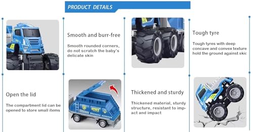 Image of Friction Powered Space Transport Truck Toy for Kids Boys 1:43 Die cast Alloy Model Miniature Trailer Pull Back Vehicle (Pack of 1, Multicolor)