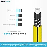 Cellfast Wąż Ogrodowy YELLOW, Lekki, Wytrzymały, 4-Warstwowy, Trwały Oplot Krzyżowy, Odporny na UV i Glony, odporność na skręcanie, Technologia REACH, 20 Bar, -10/+50°С temp. 1", 20m
