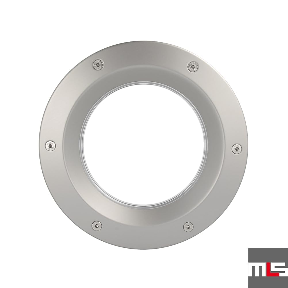 MLS Ojo de Buey B6000, de Aluminio Robusto, Vidrio de Seguridad VSG, Apto para Puertas de 40 mm de Espesor, Tornillos de Fijación Visibles en Ambos Lados, 300 mm de Diámetro, Vidrio Transparente