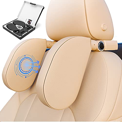 Repose Tete Voiture, Oreiller Appui-Tête Voiture, Confortable Cale Tete en Cuir, 180° Réglable Repose Tête Latéral de Siège Voiture Mémoire Coussin, Pour Adultes Enfants Cover