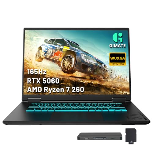 Image of GIGABYTE Gaming A16 3VH 16 inch WUXGA 165Hz Gaming Laptop, AMD Ryzen 7 260, 32GB DDR5, 3TB Storage(2TB SSD+1TB Docking Station Set), GeForce RTX 5060 8GB GDDR7, RGB Backlit Keyboard, Win 11, Black