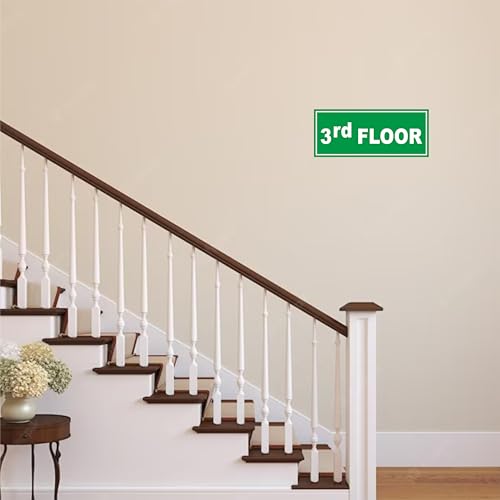 Image of ATTRACTSO - 3rd Floor Sign Self Adhesive Laminated Sticker for Home, Office, Shop, Hospital, Hotel, Theatre, Restaurant - 12 inchx5 inch inch (Green)