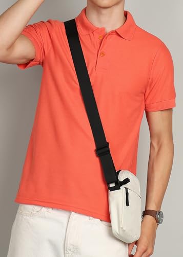 Image of INKKR Men's Polo Neck Half Sleeve Solid T-Shirts