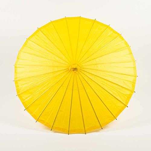 Luna BazaarLuna Bazaar 32-Inch Yellow Paper Parasol Umbrella - Chinese/Japanese Paper Umbrella - for Weddings and Personal Sun Protection