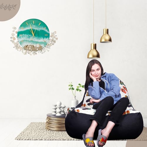 Image of Style Homez Urban Design Denim Canvas Abstract Printed Bean Bag XXL Size Filled with Beans Fillersr