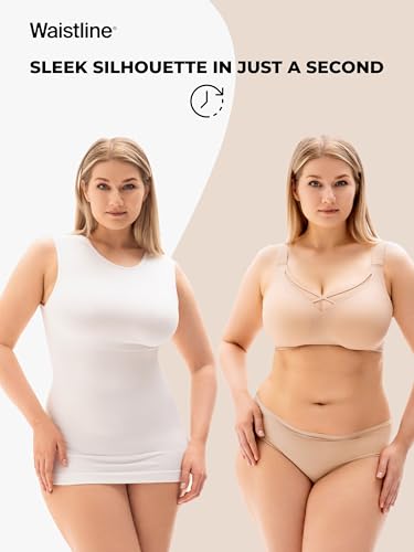 WAISTLINE Women's Compression Tank Top with Adjustable high Neck - Shapewear Cami for Tummy Control - Body Shaper Camisole