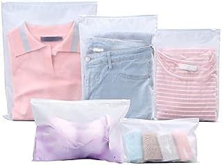 NITAIUN 30 Pcs Clothes Bags Travel Storage Bags Luggage Organiser Pouch Reusable Ziplock Seal Bags Saving Space Waterproof Frosted Plastic Bags for Clothes Underwear Shoes Towel Cosmetics Trip School
