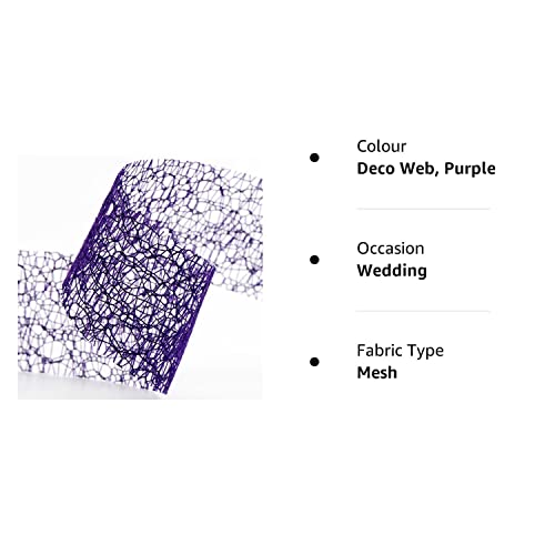 Italian Options Deco Web Mesh Ribbon 38mm x 20 Metres - Purple, Deco Web, Purple - Image 2
