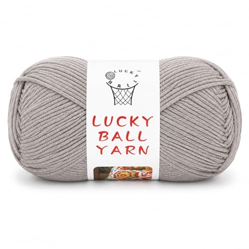 Image of LUCKY BALL Milk Cotton Yarn, 100g / 240 yd 60% Cotton 40% Acrylic #2 Fine Sport Yarn, Soft Crochet & Knitting Yarn for Amigurumi Dolls, Baby Items, Flowers, Hats, Sweaters, Blankets(Grey)