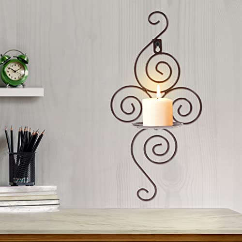 OSALADI 2pcs Wall Mounted Candle Holder Gold Wall Sconce White Wall Candle Sconces Gold Accent Decor Decorative Wall Sconce Home Candles Wall Tea Light Holder Metal Wrought Iron Small Tea