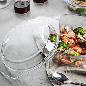 Wellxo Deep Round Casserole/Baking Dish Casseroles & Tureens (3, 700 ML)