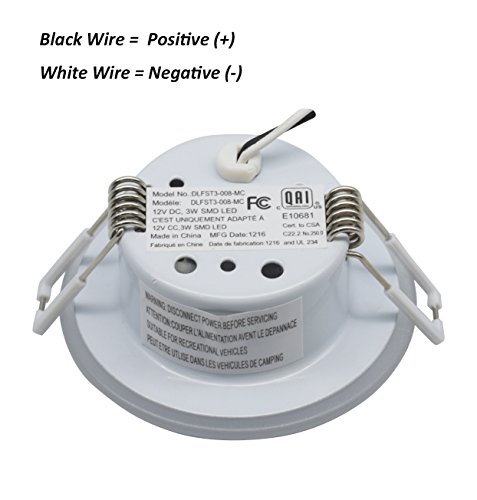 Facon 3 Inch 12V LED RV Puck Light, DLFST3-008 Full Aluminum Recessed Mount Down Light, 12Volts Interior Light for RV Motor-Homes Camper Caravan Trailer Boat (3400K Warm White Light) - Thumbnail 4