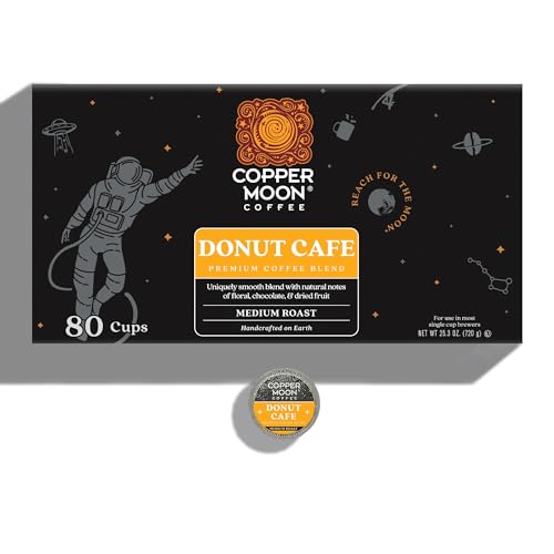 Image of Copper Moon Single Serve Coffee Pods for Keurig K-Cup Brewers, Medium Roast, Donut Cafe Blend, 80 Count